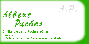 albert puches business card